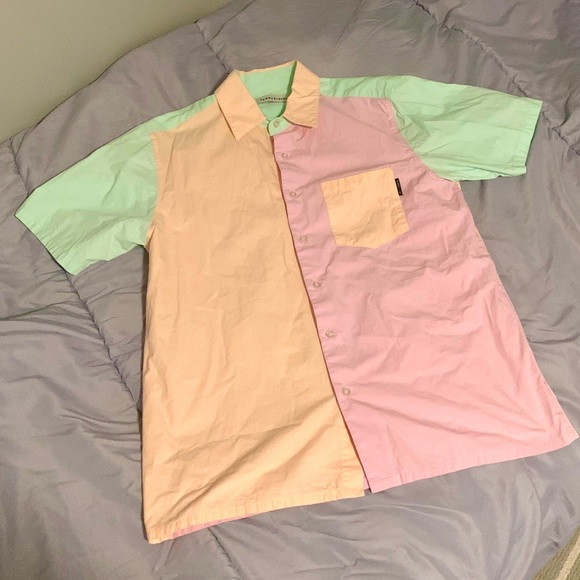 Teddy fresh pastel color block button down - Picture 1 of 4